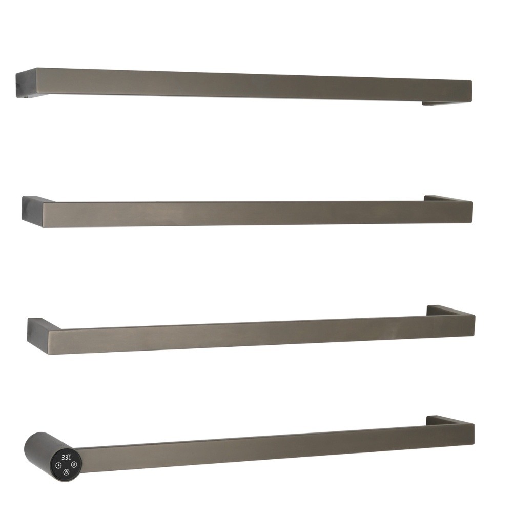 JTP Zyon Brushed Black 630mm x 486mm Electric Designer Towel Radiator Cut Out